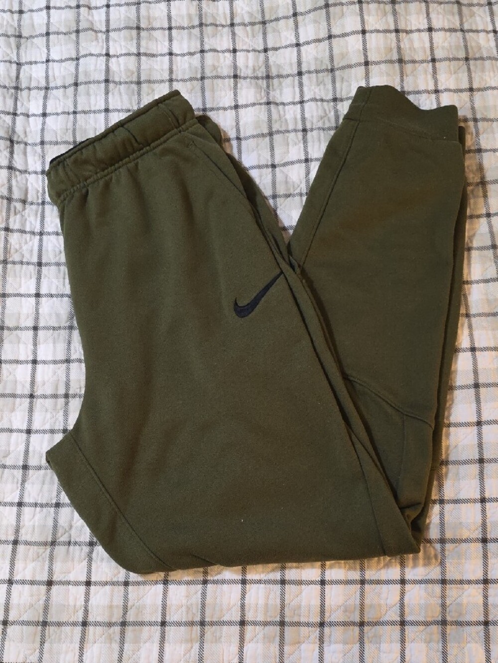 Nike Olive Green Mens Joggers with Black Swoosh - SMALL